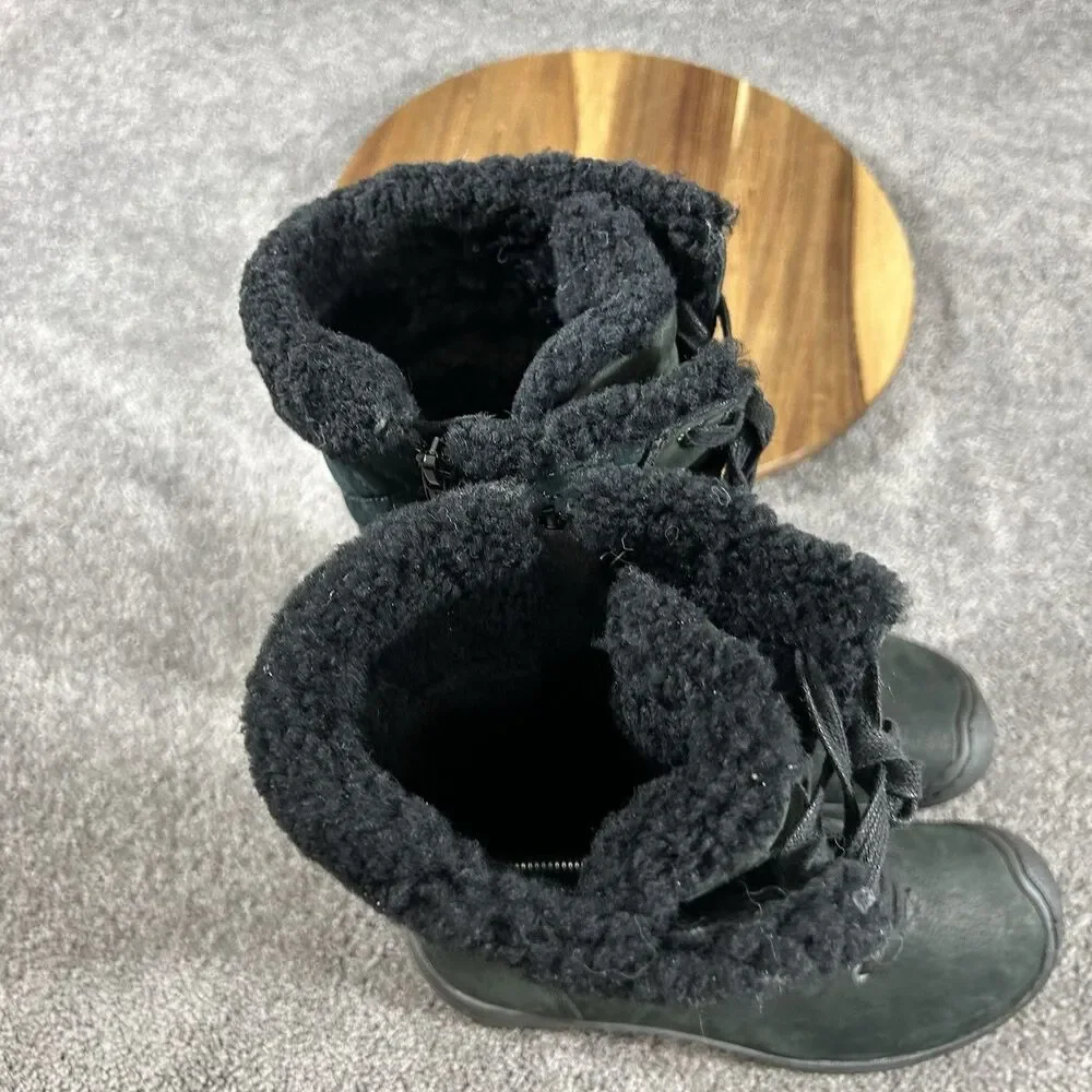 KEEN Crested Butte High Women’s Size 9 Black Quilted Sued Winter Snow Boots Used
